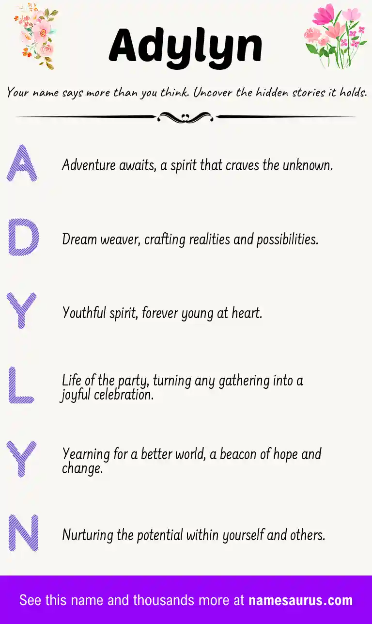 Acrostic poem about Adylyn.