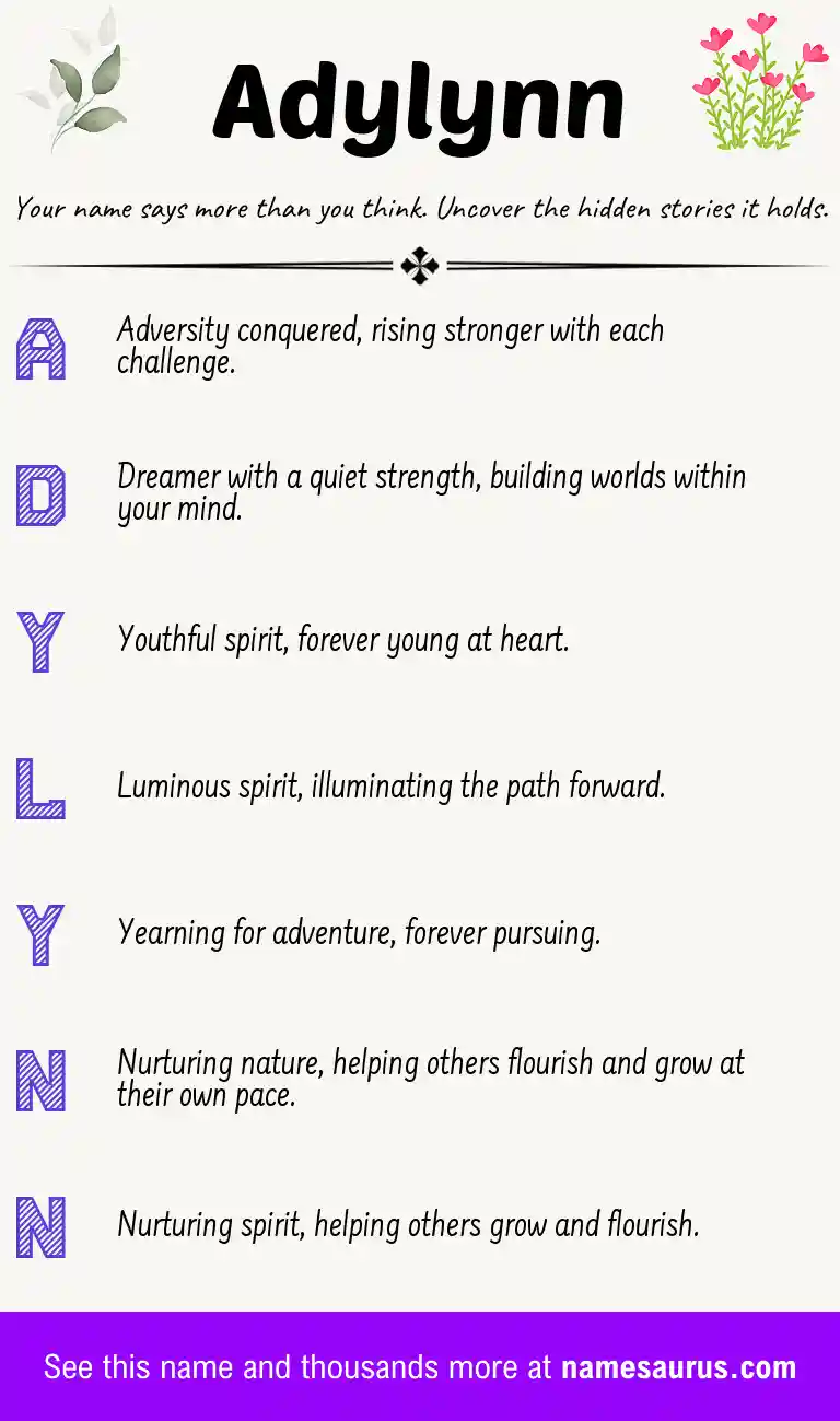 Acrostic poem about Adylynn.