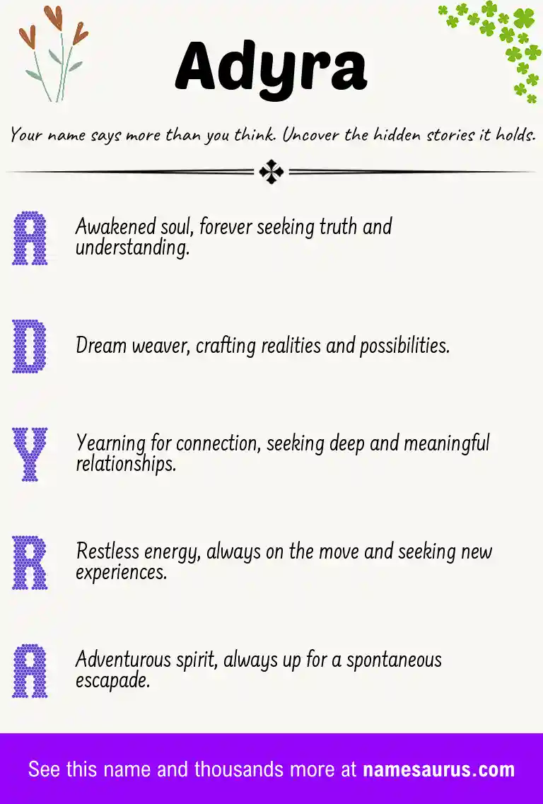 Acrostic poem about Adyra.