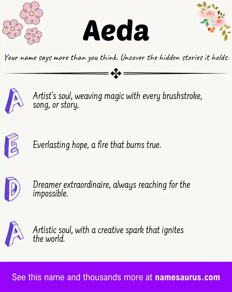 Acrostic poem about Aeda.