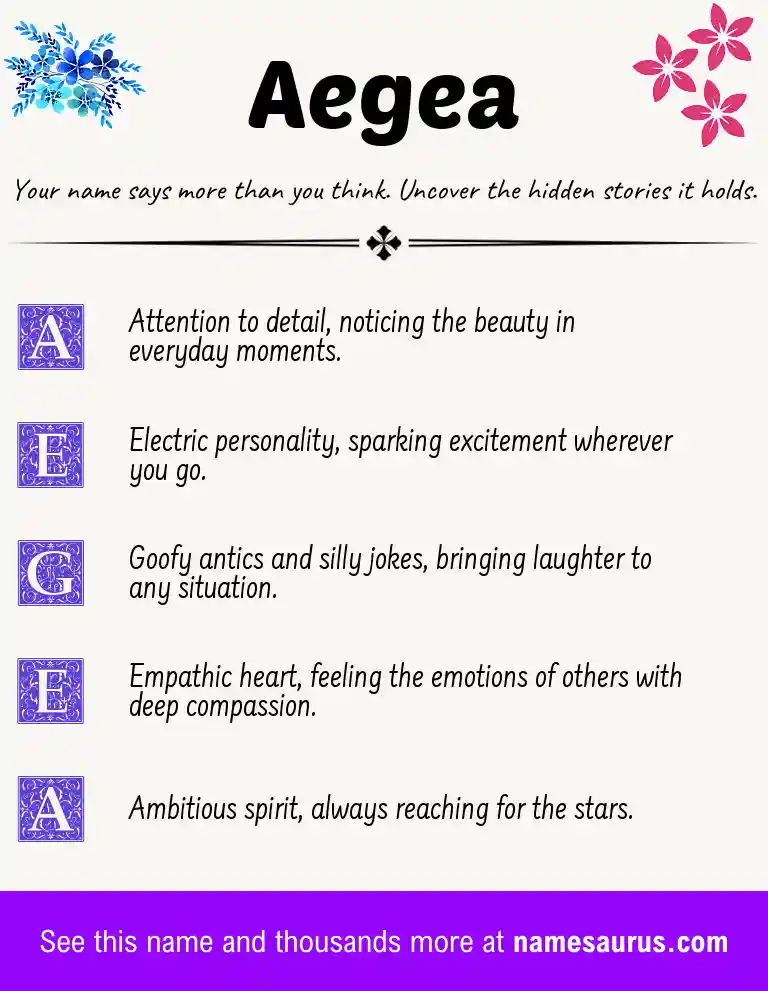 Acrostic poem about Aegea.