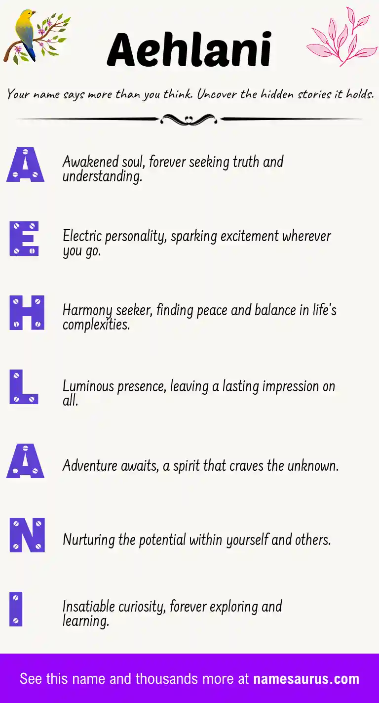 Acrostic poem about Aehlani.