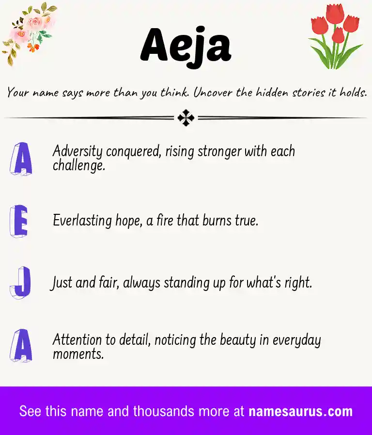 Acrostic poem about Aeja.