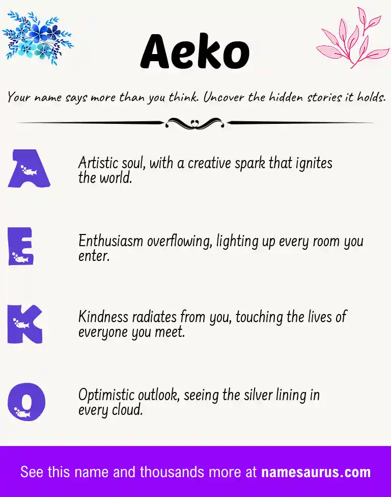 Acrostic poem about Aeko.