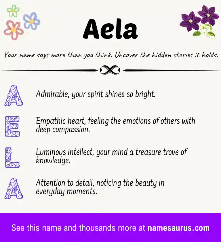 Acrostic poem about Aela.