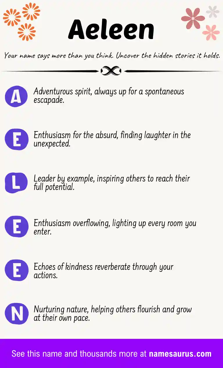 Acrostic poem about Aeleen.