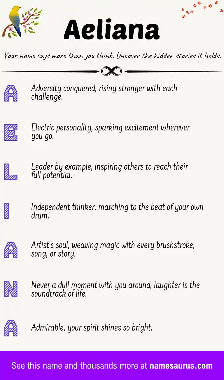 Acrostic poem about Aeliana.