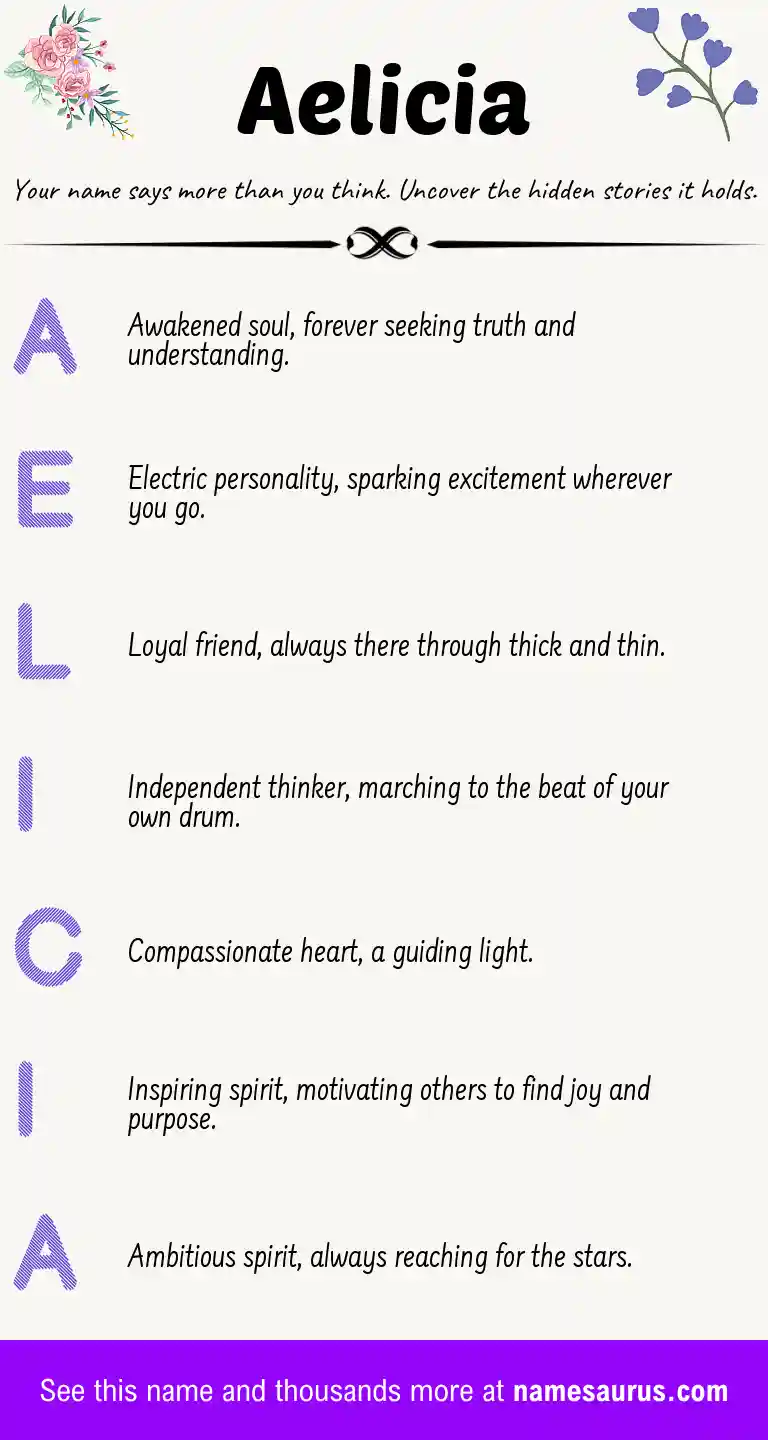 Acrostic poem about Aelicia.