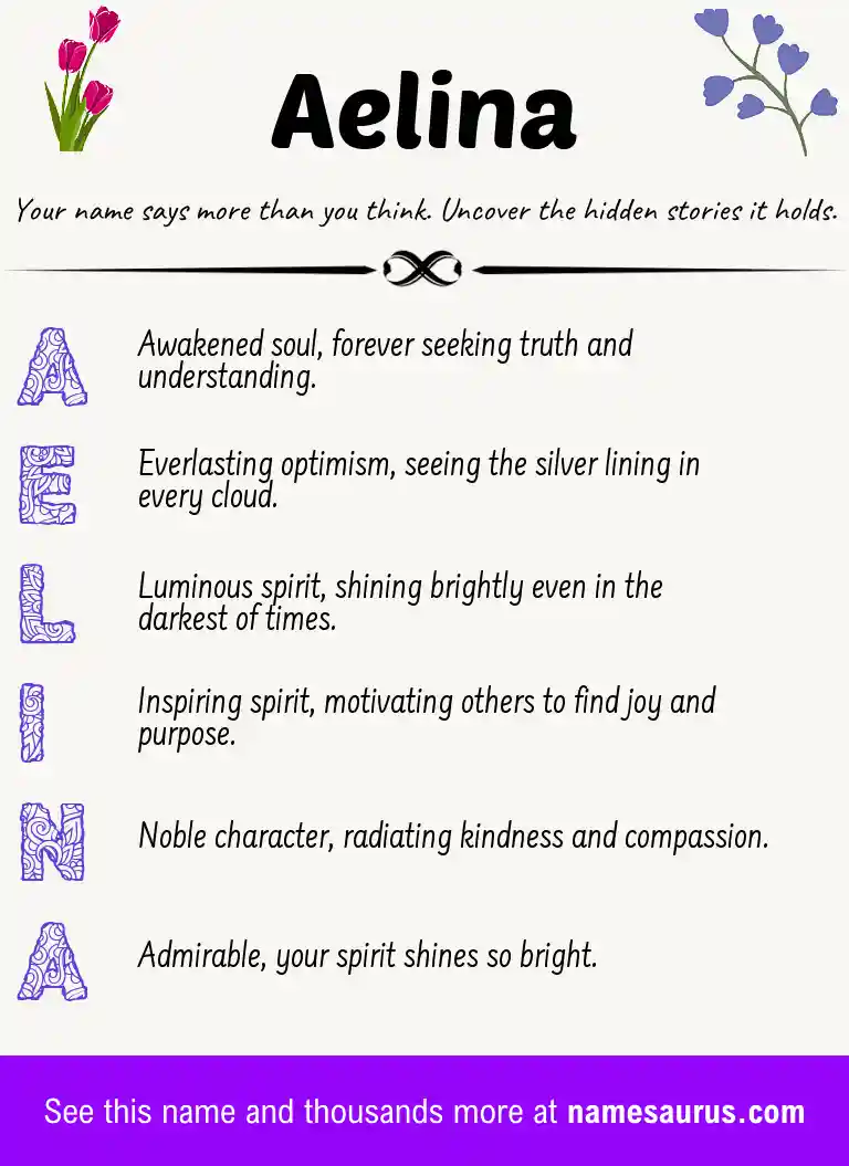 Acrostic poem about Aelina.