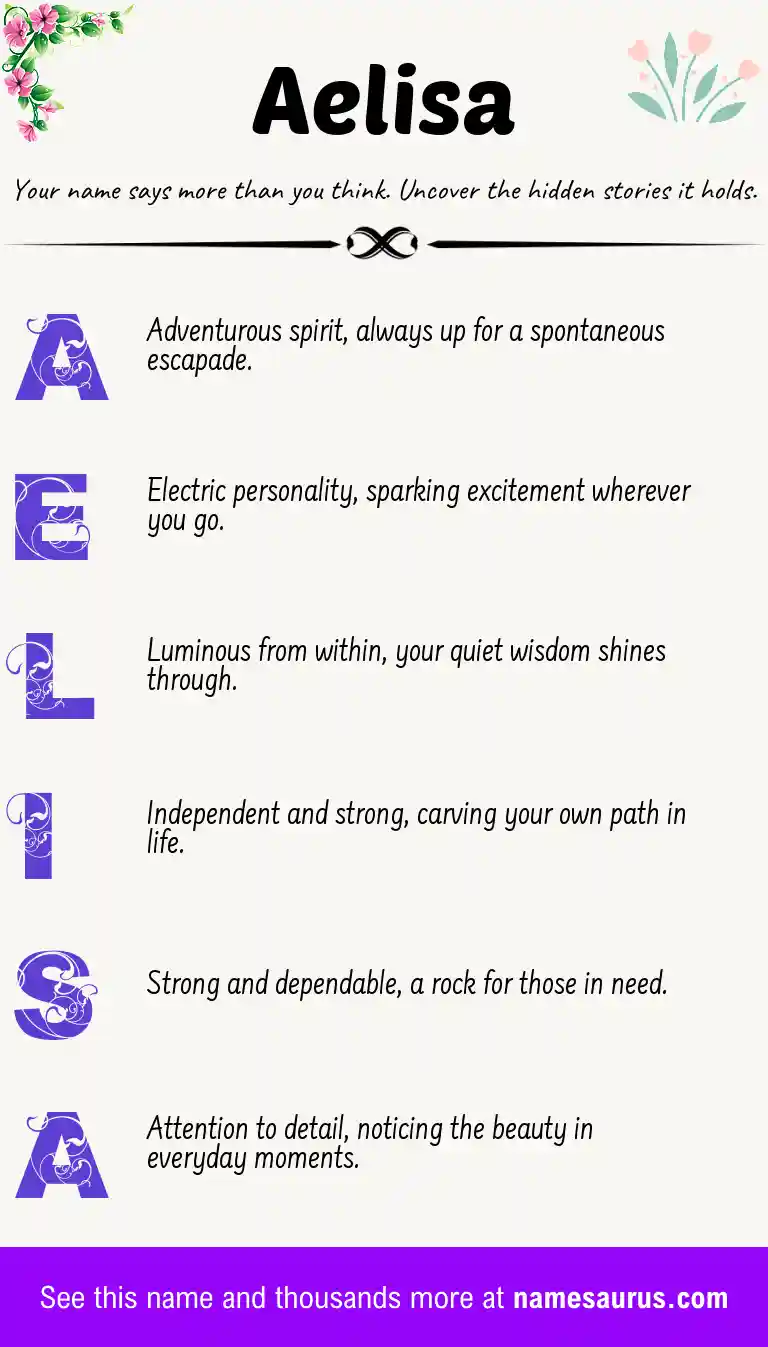 Acrostic poem about Aelisa.