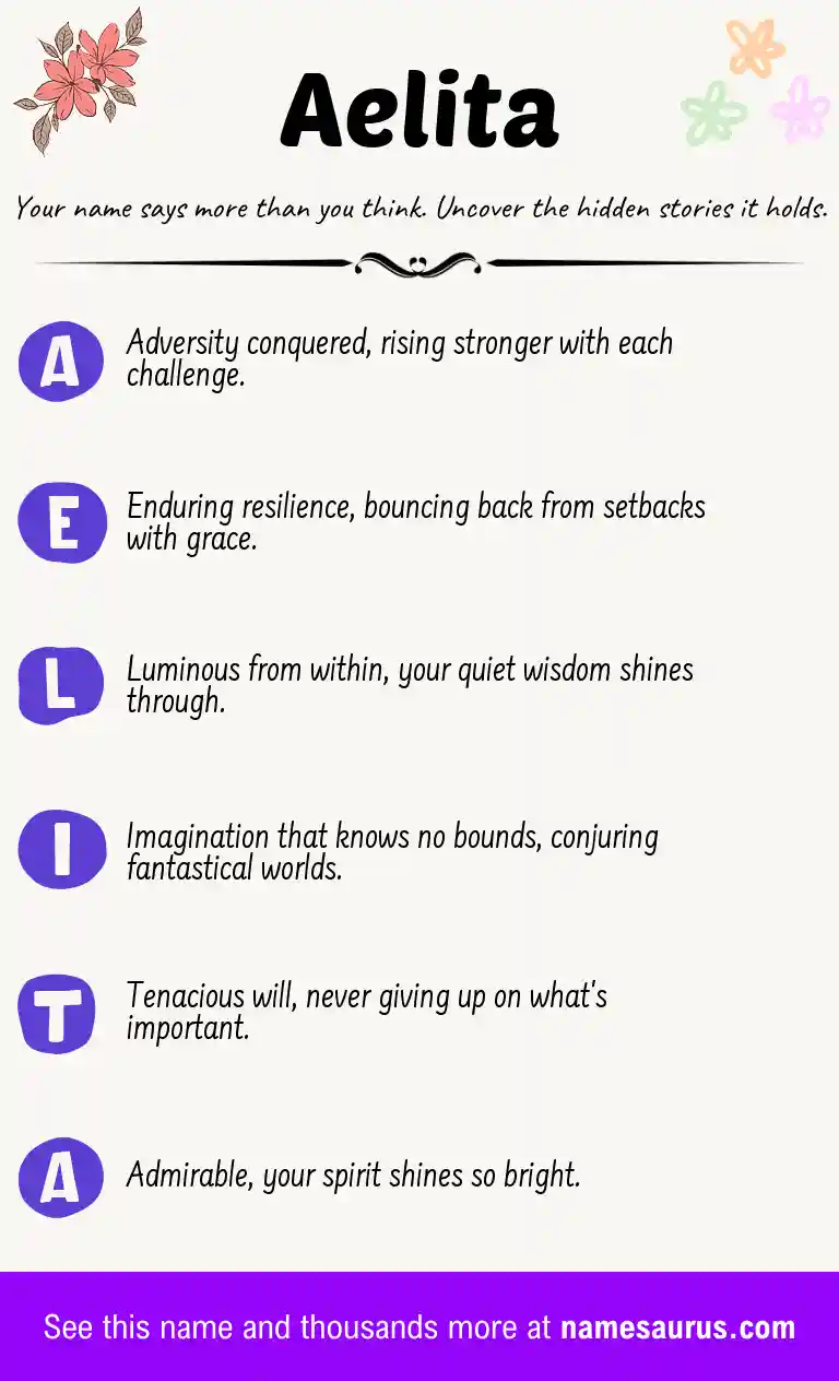 Acrostic poem about Aelita.