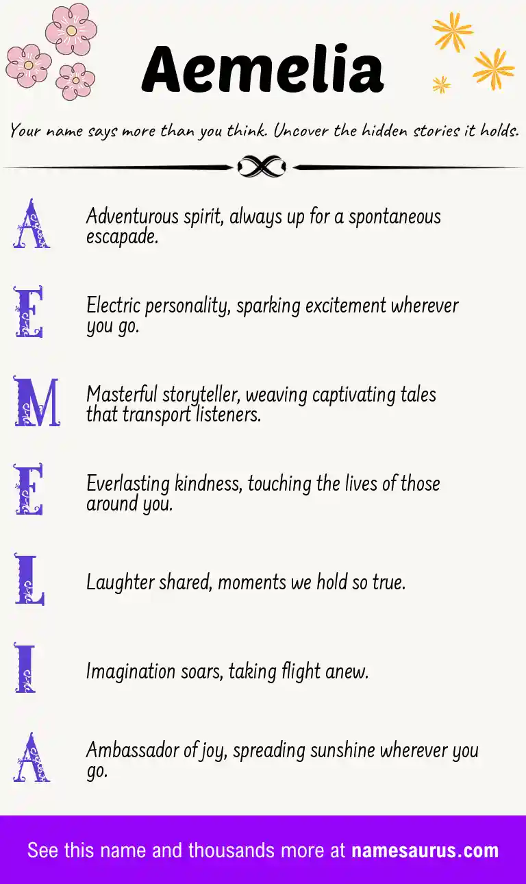 Acrostic poem about Aemelia.