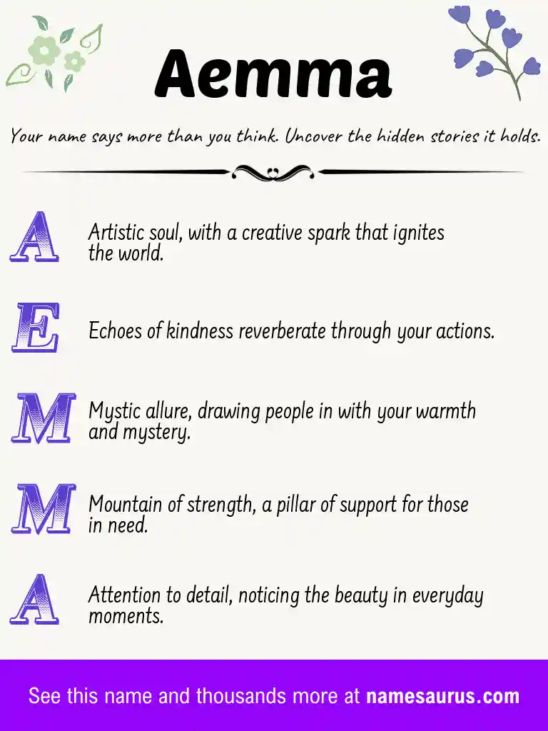 Acrostic poem about Aemma.