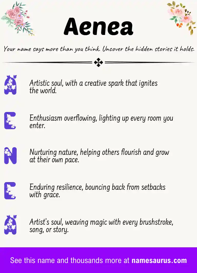 Acrostic poem about Aenea.