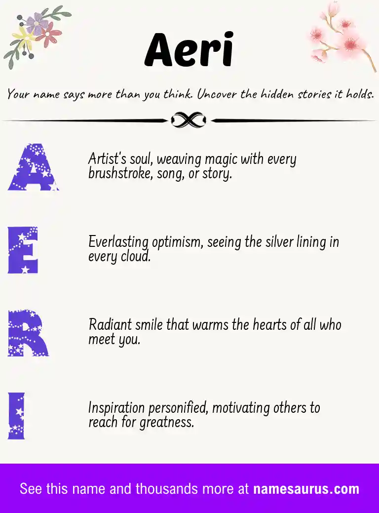 Acrostic poem about Aeri.