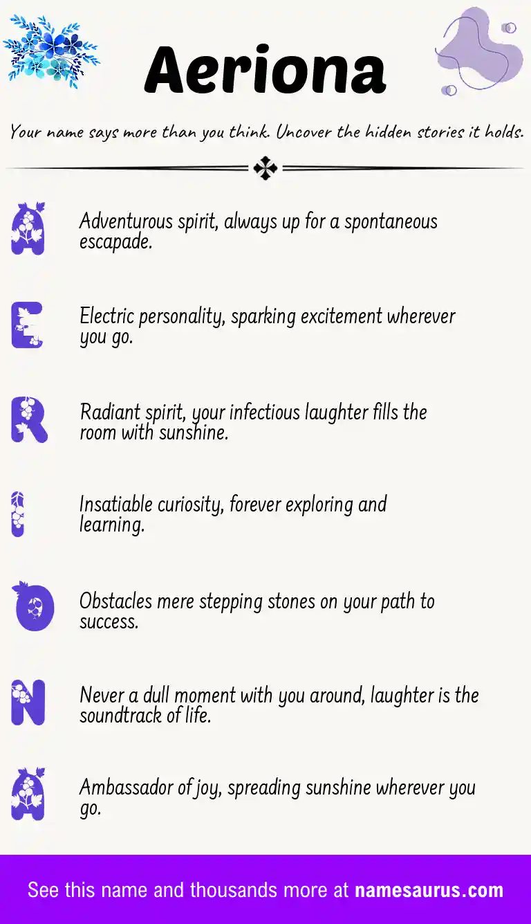 Acrostic poem about Aeriona.