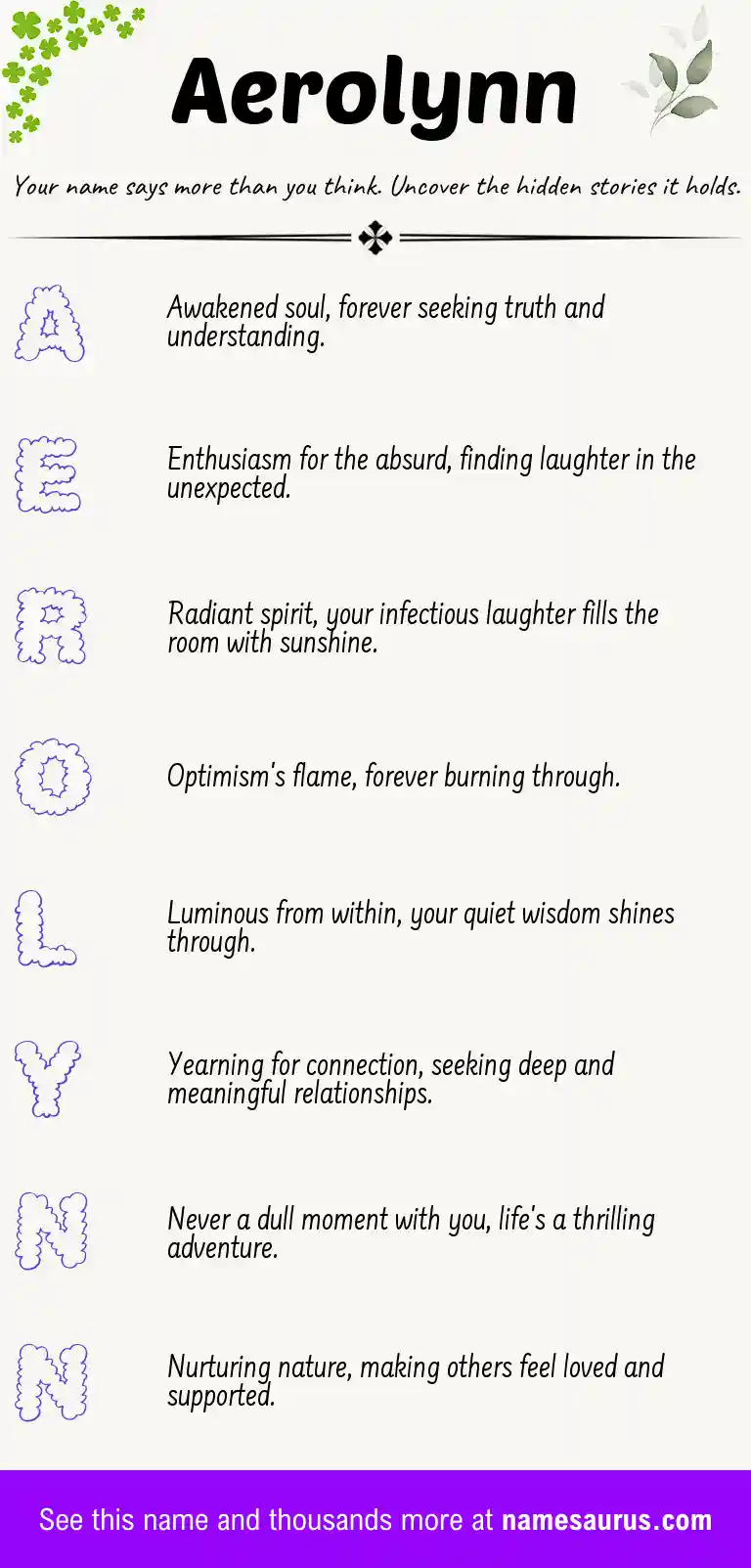 Acrostic poem about Aerolynn.