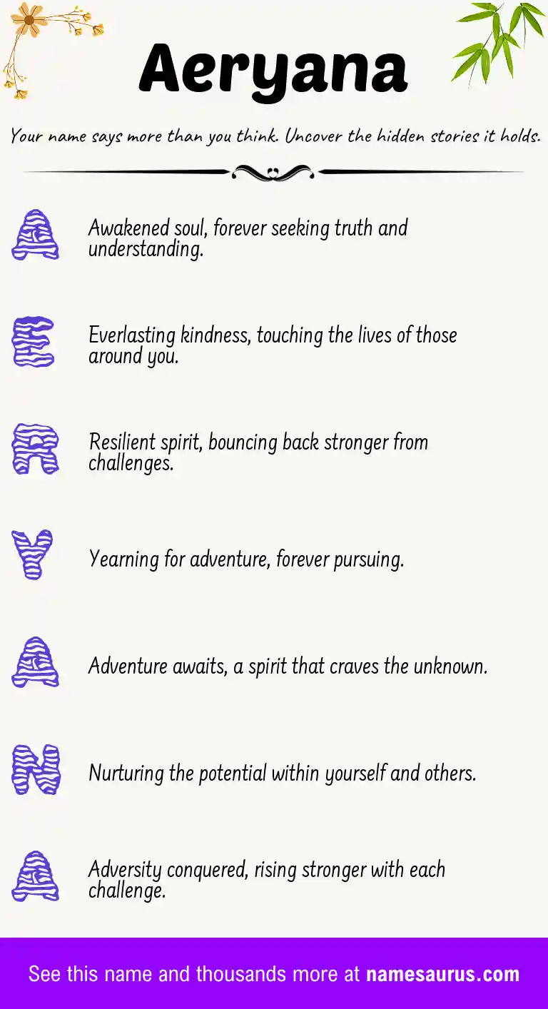 Acrostic poem about Aeryana.