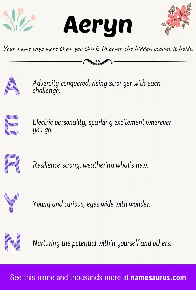 Acrostic poem about Aeryn.