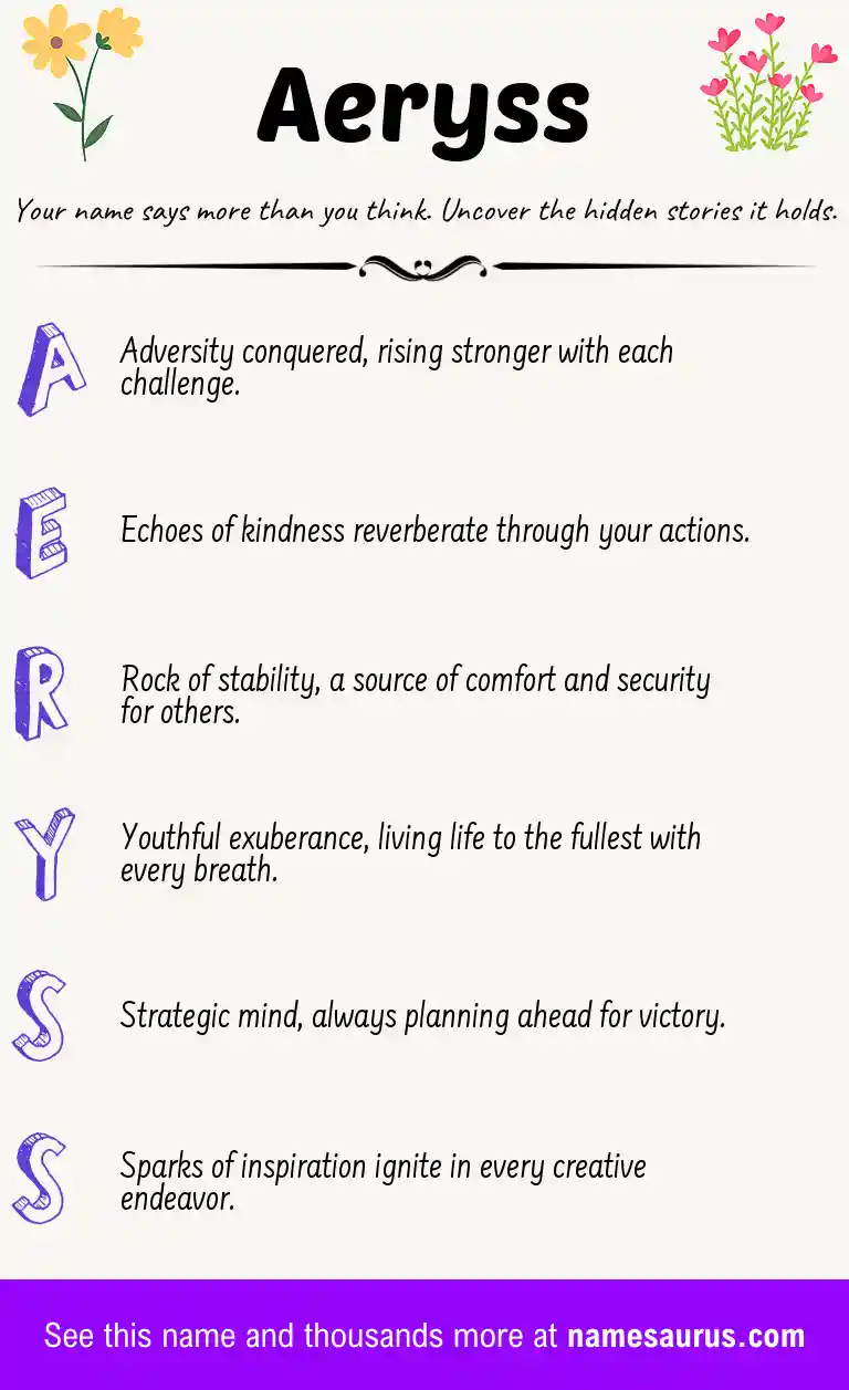 Acrostic poem about Aeryss.