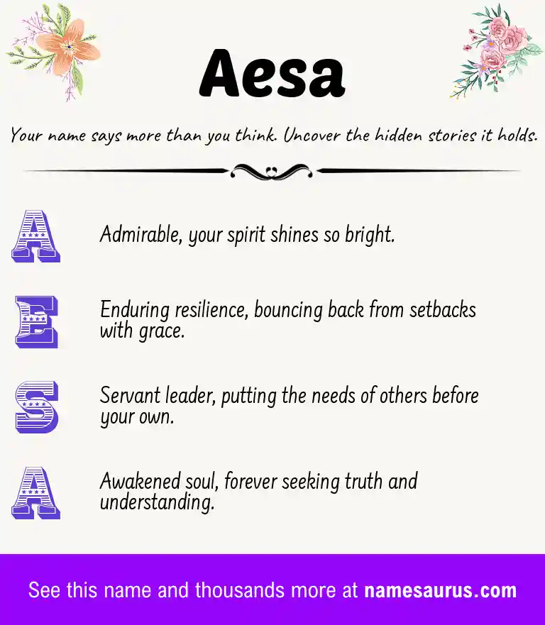 Acrostic poem about Aesa.
