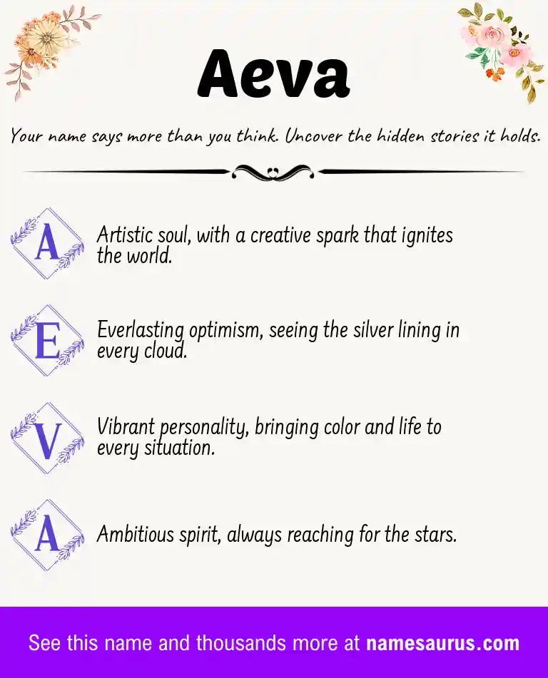 Acrostic poem about Aeva.
