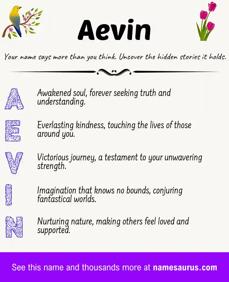 Acrostic poem about Aevin.