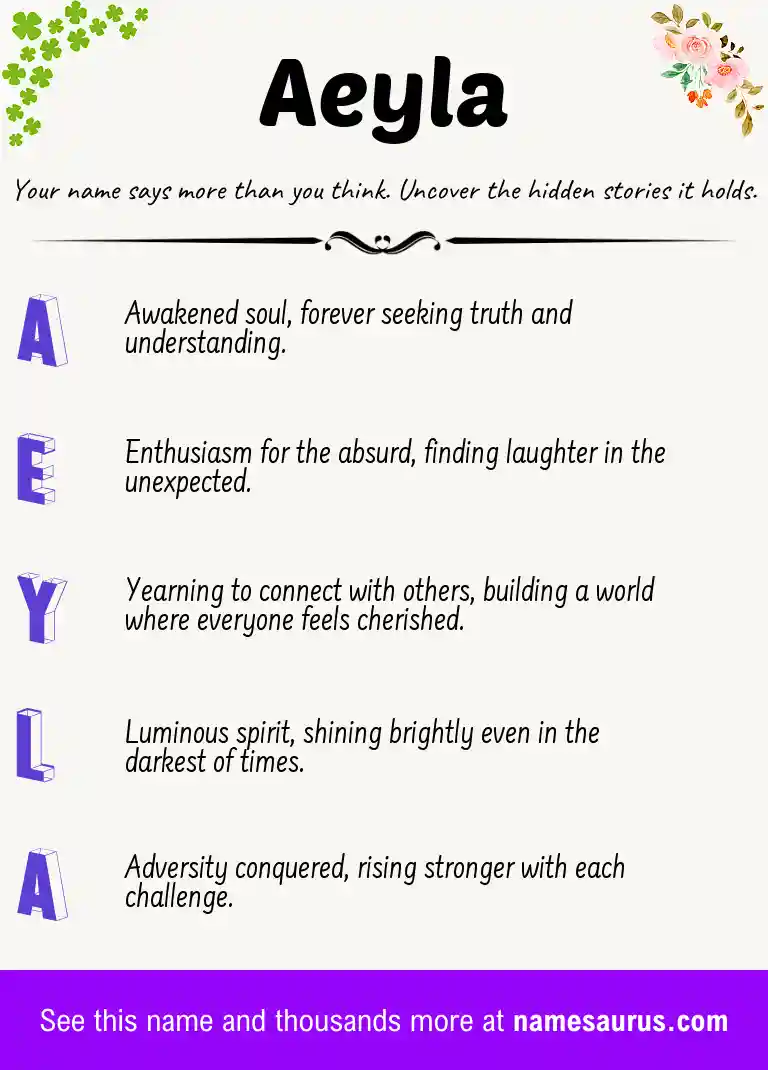 Acrostic poem about Aeyla.