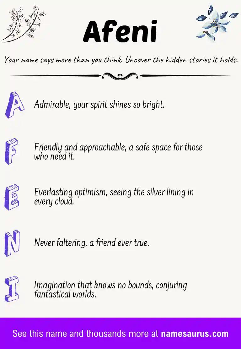 Acrostic poem about Afeni.