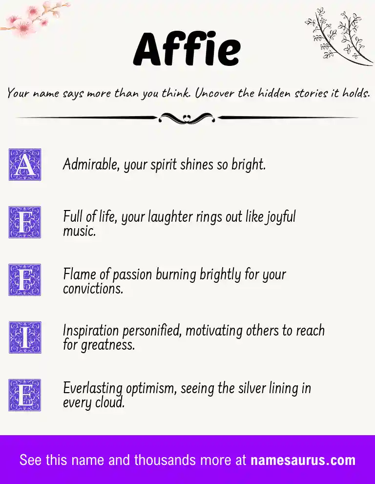 Acrostic poem about Affie.