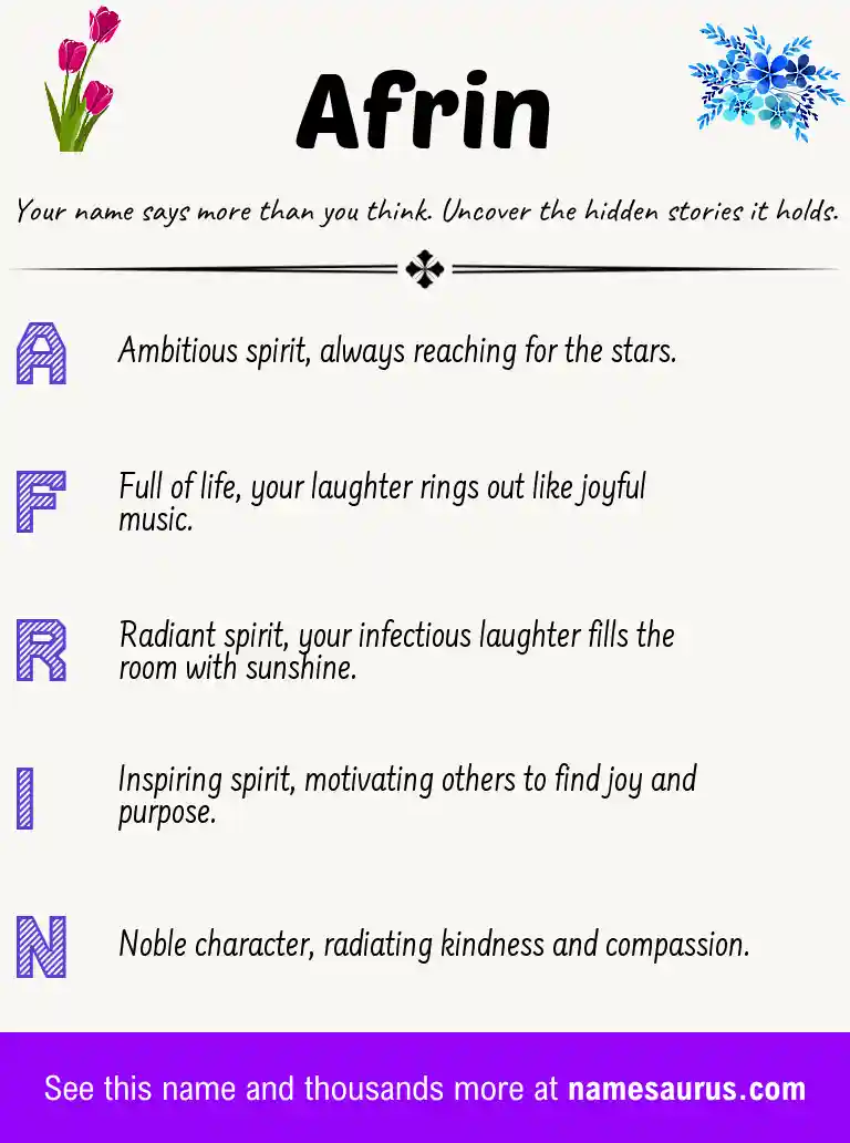 Acrostic poem about Afrin.