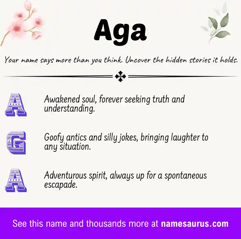 Acrostic poem about Aga.