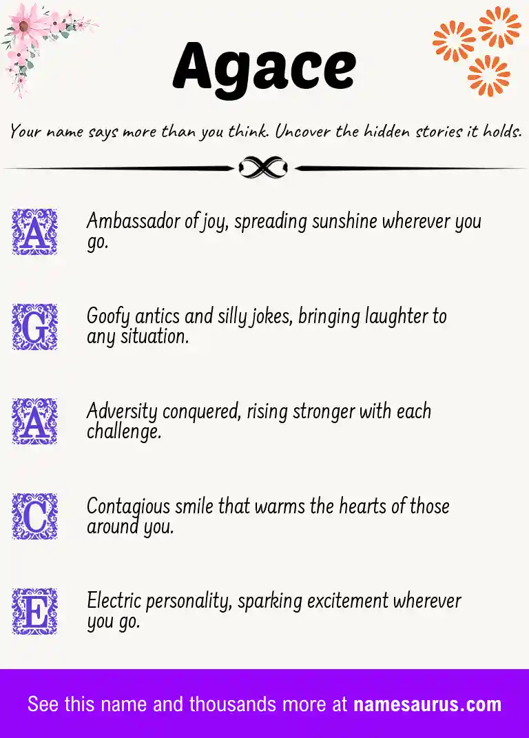 Acrostic poem about Agace.