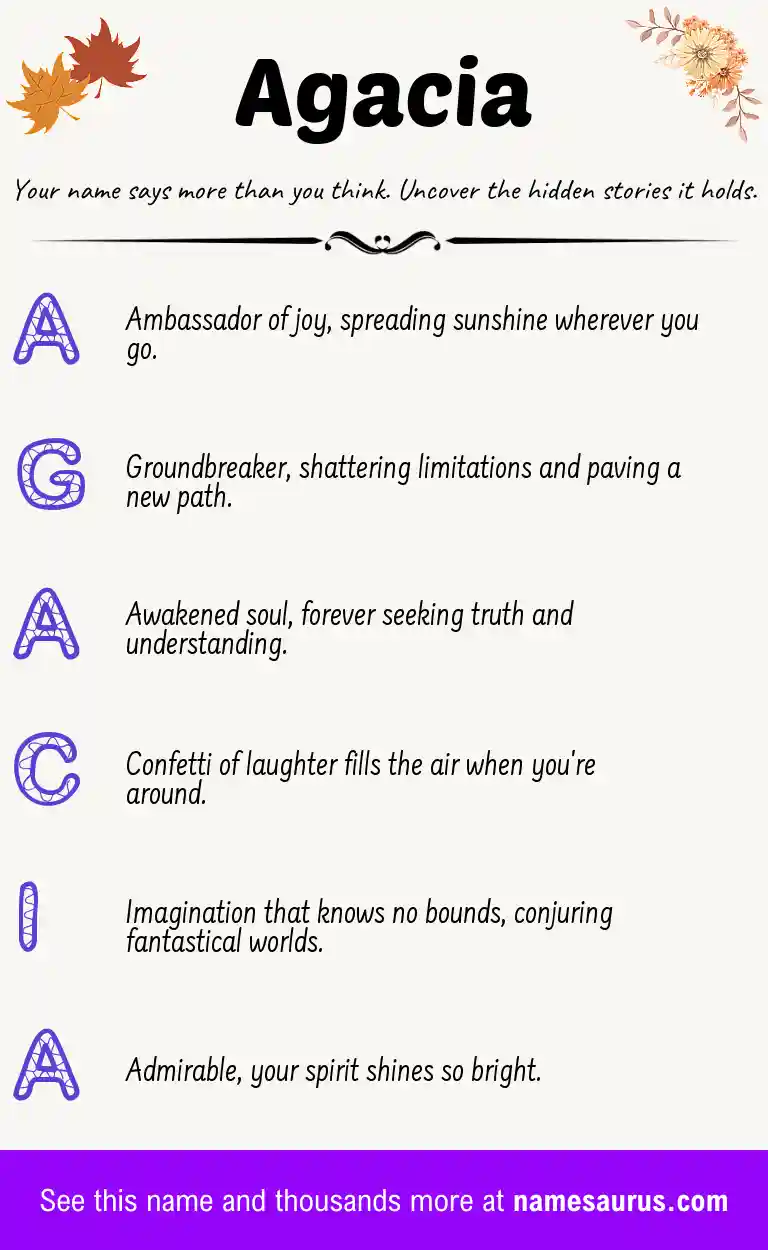 Acrostic poem about Agacia.