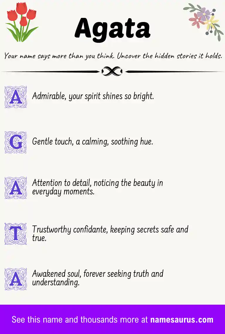 Acrostic poem about Agata.