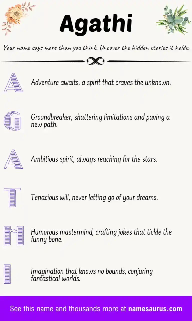 Acrostic poem about Agathi.
