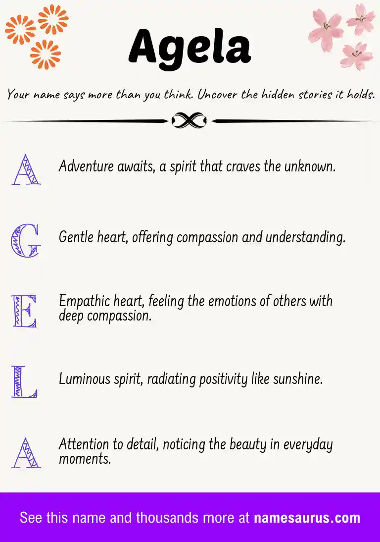Acrostic poem about Agela.