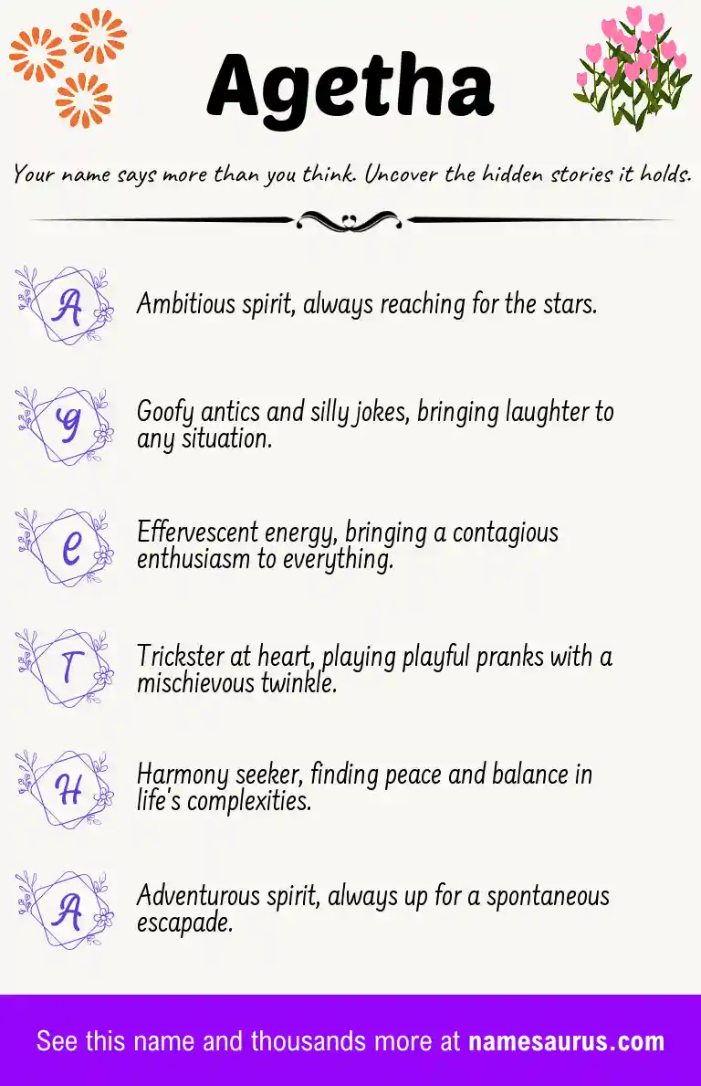 Acrostic poem about Agetha.