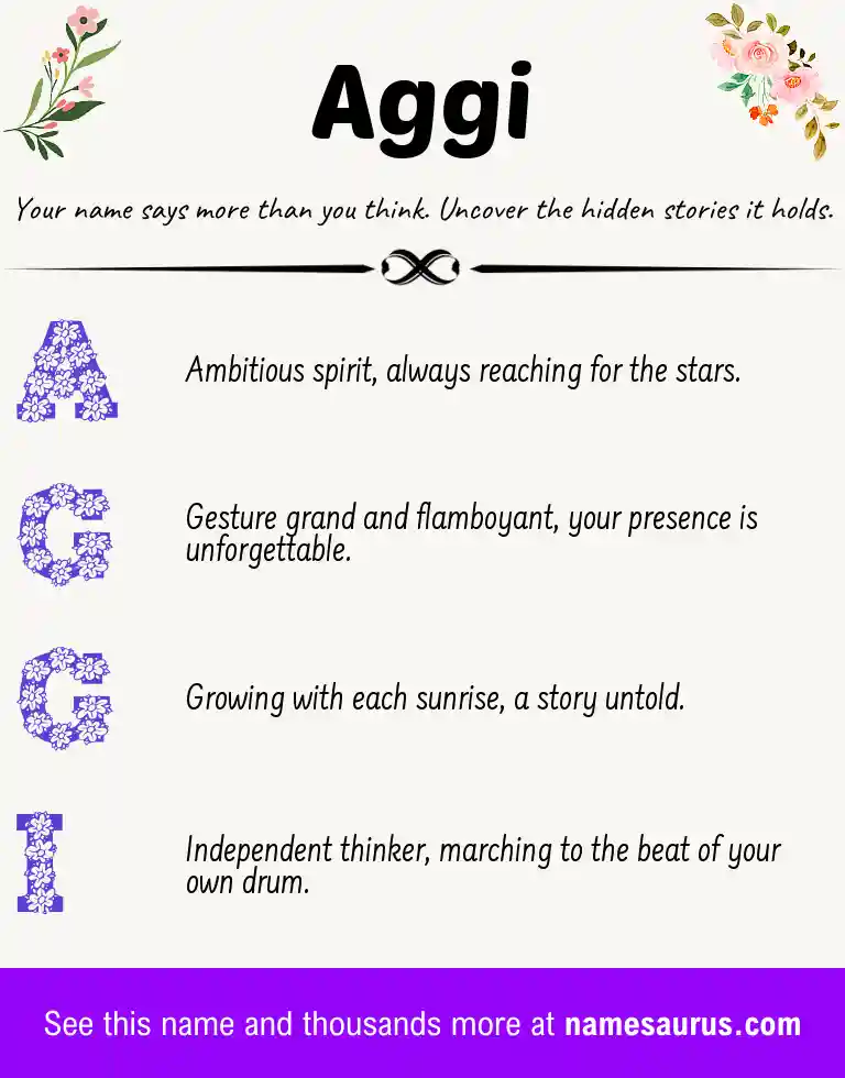 Acrostic poem about Aggi.