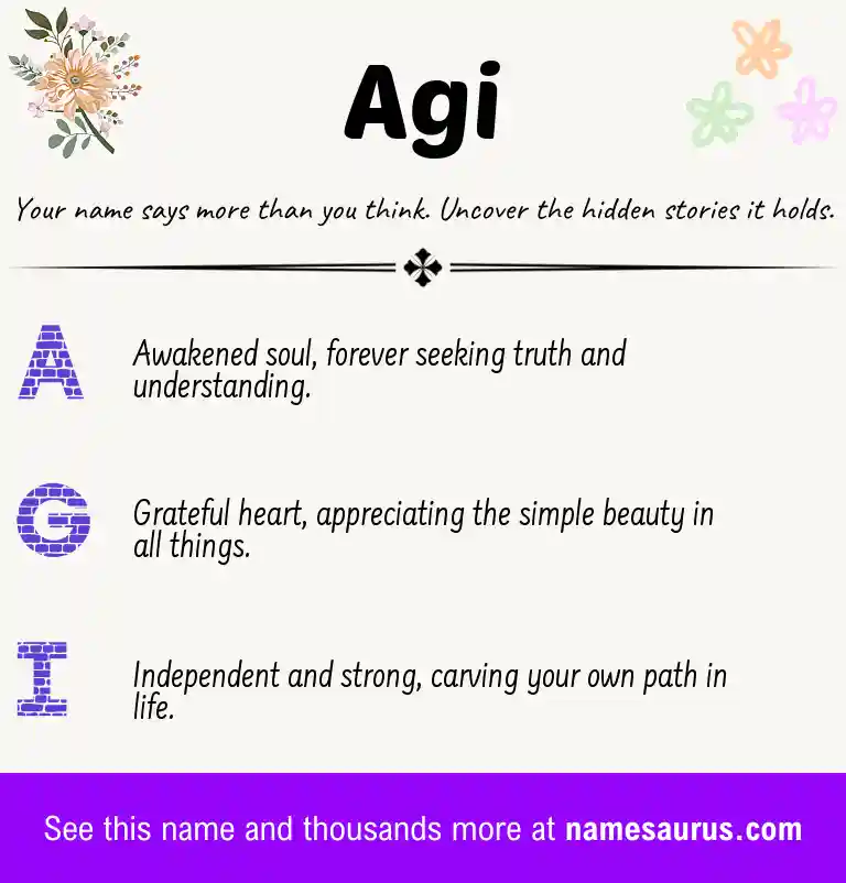 Acrostic poem about Agi.