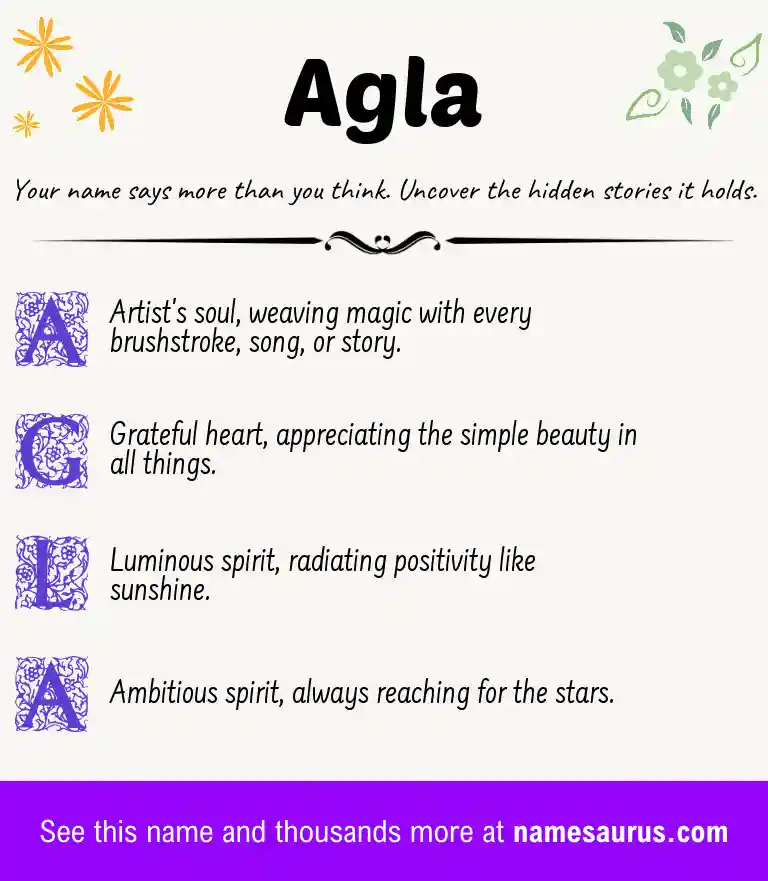 Acrostic poem about Agla.