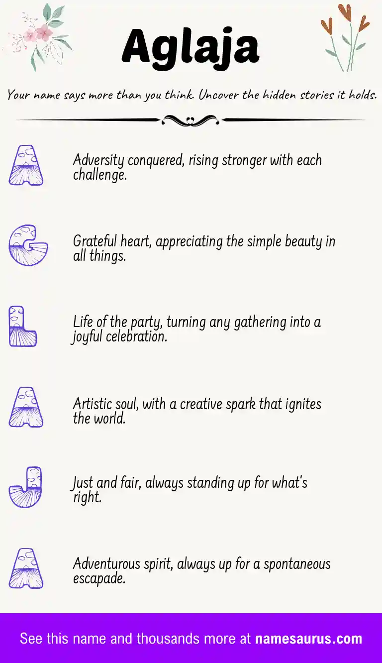 Acrostic poem about Aglaja.