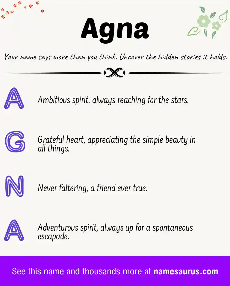 Acrostic poem about Agna.
