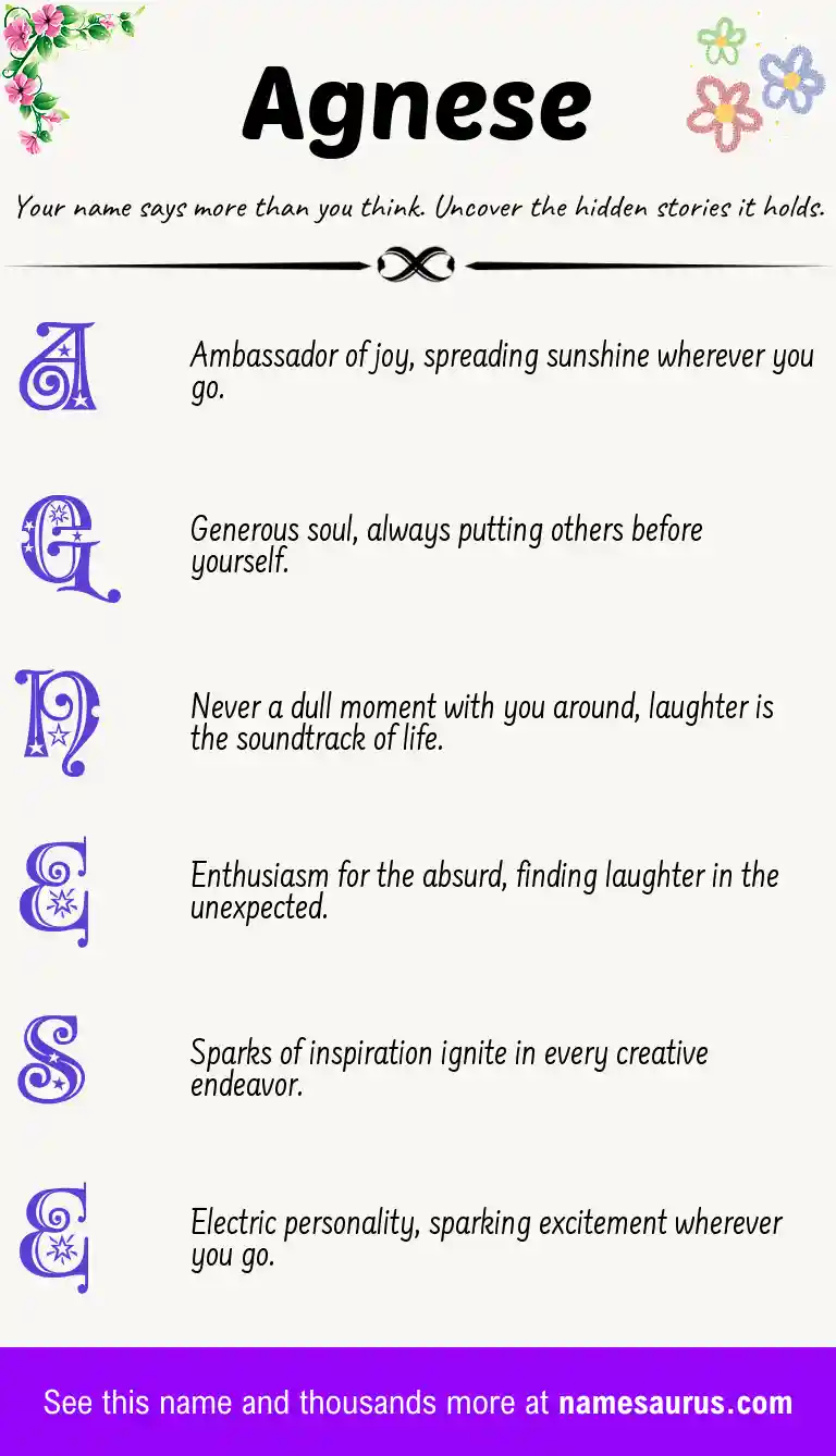 Acrostic poem about Agnese.