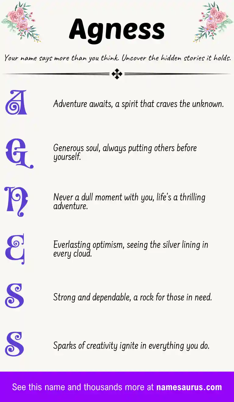 Acrostic poem about Agness.