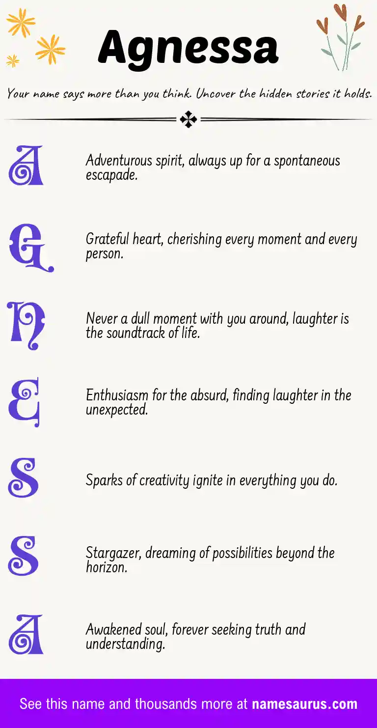 Acrostic poem about Agnessa.