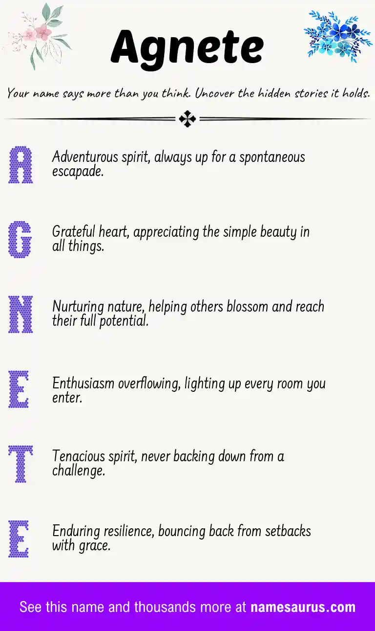 Acrostic poem about Agnete.