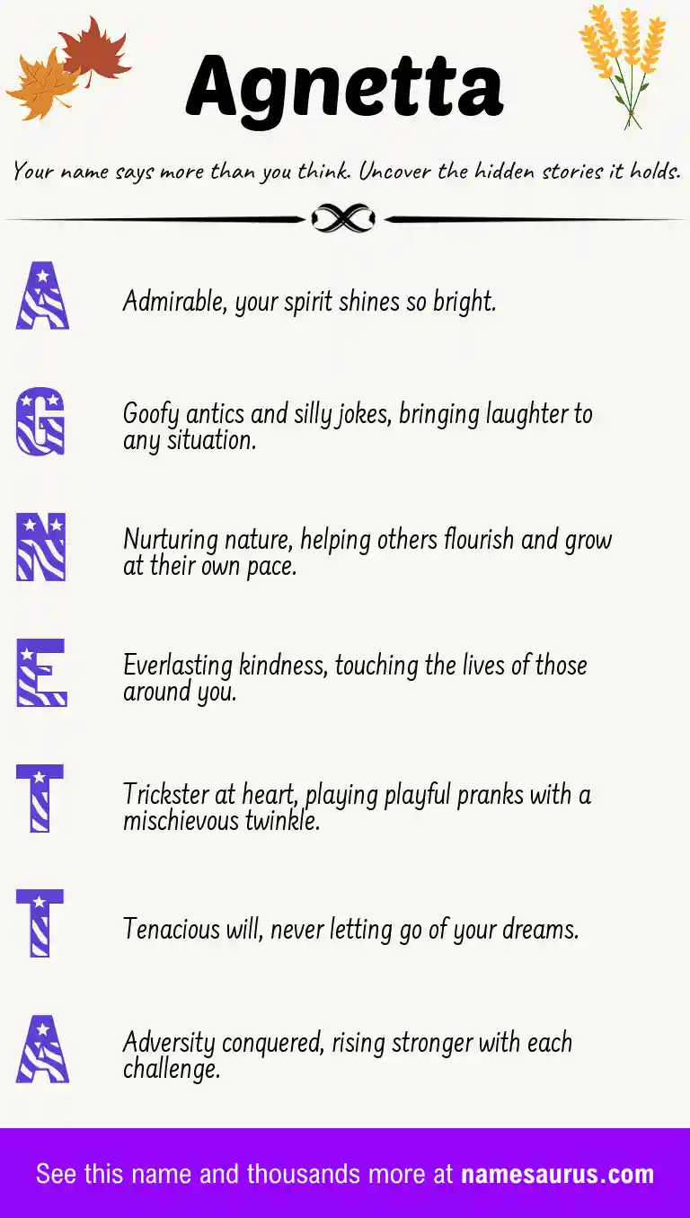 Acrostic poem about Agnetta.