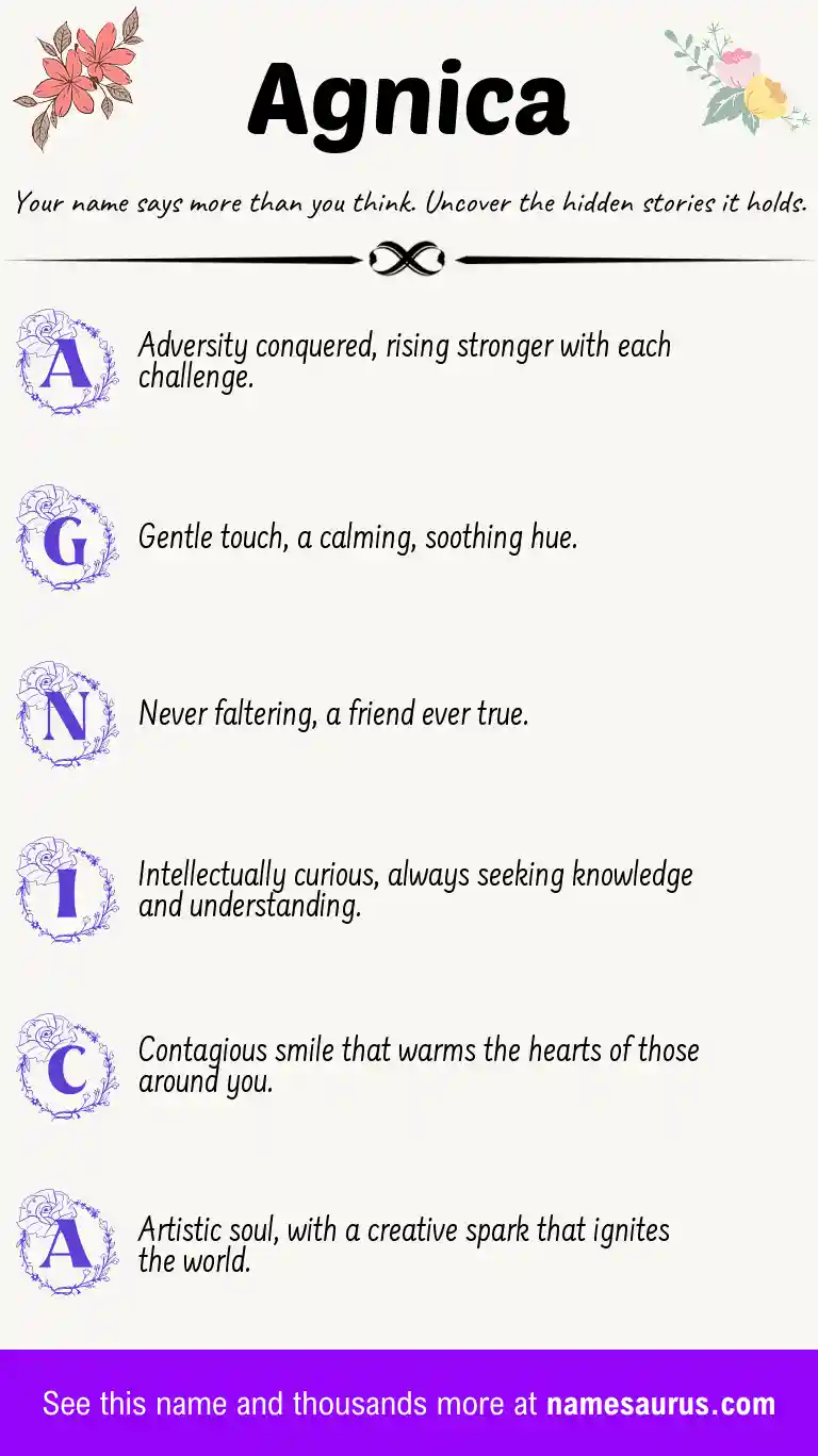 Acrostic poem about Agnica.
