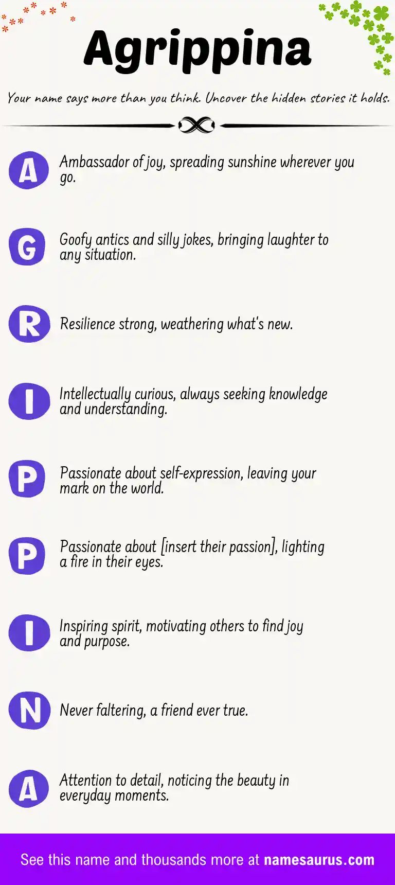Acrostic poem about Agrippina.